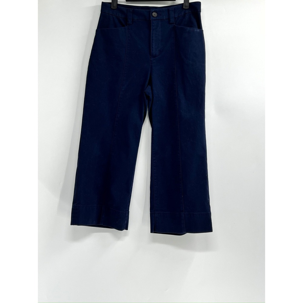 Duluth Trading Co Wide Leg Pants Womens 6 Blue Good Cotton Blend Crop Workwear